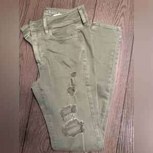 High rise jeggings American eagle green skinny size 4